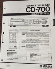 Yamaha CD-700 Compact Disc Player Service Manual - Original