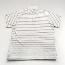 Champion Golf Polo Duo Dry Shirt XL White Black Striped Textured short sleeve