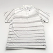 Champion Golf Polo Duo Dry Shirt  XL White Black Striped Textured short sleeve