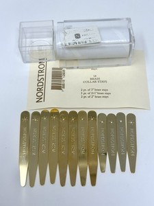 Nordstrom Gold Plated Brass Collar Stays Total Of 12 - 2 Sizes Dress Fancy Nice