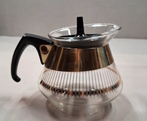 PYREX Glass 2 Cup Mini Coffee Tea Pot Carafe Vintage MCM Atomic