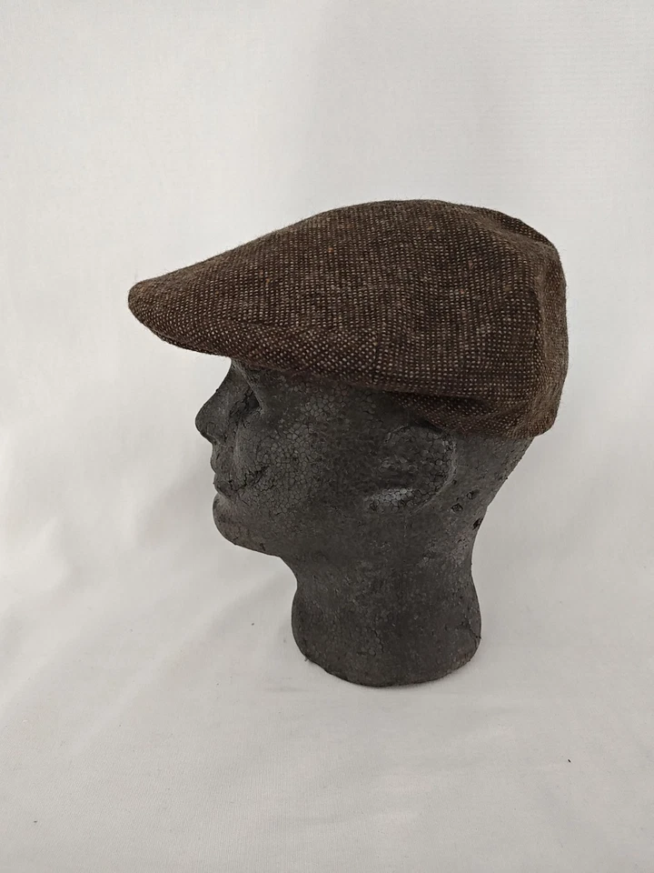 Gorra plana Dorfman Pacific de colección para hombre marrón lana tweed newsboy cabbie Foto 4 de 4
