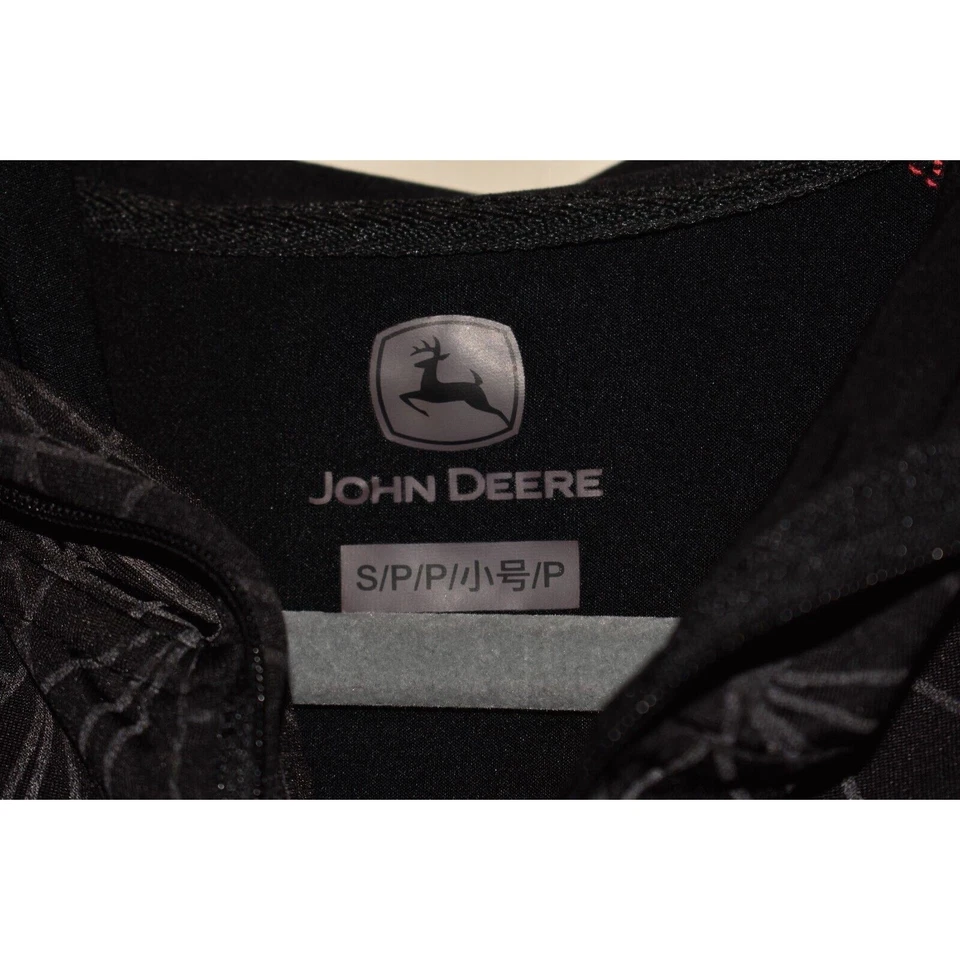JOHN DEERE $49 Black and Pink Geometric Print Hooded 1/4 Zip Pullover Small - Image 4 of 4