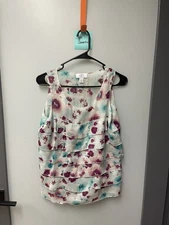 Ladies Loft Petites Blue/Purple Sleeveless Tiered Blouse - Size MP