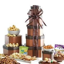 Gourmet Food Gift Basket Tower Snack Gifts for Women, Men, Families, College, Ap