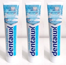 3 x Dentalux Triple Protection Fresh Toothpaste- Tartar Cavity Gum Protect 125ml 28.77 per litre