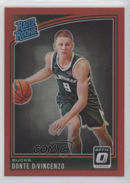 2018 Panini Donruss Optic Rated Rookie Red Prizm 3/99 Donte DiVincenzo #164 cj2