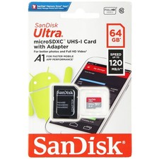 SanDisk Ultra microSDXC UHS-I Card with Adapter - 64GB / 120MB/s 