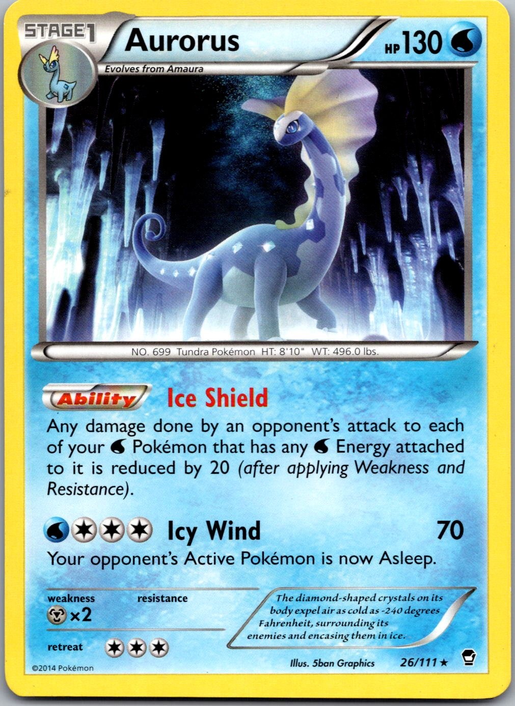 Aurorus 26/111 Rare Furious Fists Pokemon Near Mint