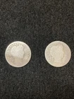 1902, 1908-D Lot Of Two Barber Silver Dimes Worn Condition