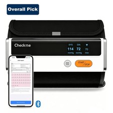 Monitor de presión arterial Checkme BP2 Bluetooth brazo superior con ECG IA detecta fibra auricular