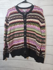 Vintage Tiara International Women's Button Up Knit Cardigan Sweater - Large 