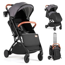 Lightweight Baby Stroller w/One-Hand Folding, Extendable Canopy, Storage Baske