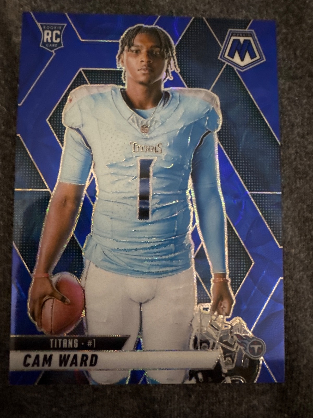 2025 Panini Mosaic #272 Cam Ward Variation RC BLUE SCOPE PRIZM Titans