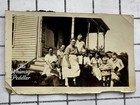 Antique 1920s Family Group A Farmhouse Porch Multigenerational Photo Snapshot