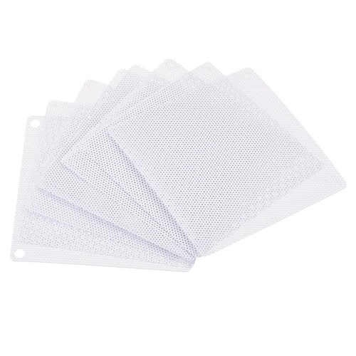 8pcs 80mm Computer Fan Filter Grills PVC Mesh Dustproof Case Cover White