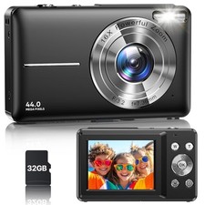 Digital Camera, Latest FHD 1080P Digital Camera for Teens with SD Card Black