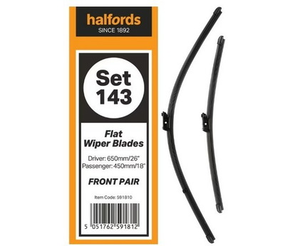 #ad Halfords Flat Wiper Set 143 650mm 450mm GBP 18.95