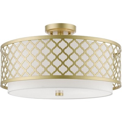 Livex Lighting 41109-33 Arabesque Semi-Flush Mount Soft Gold