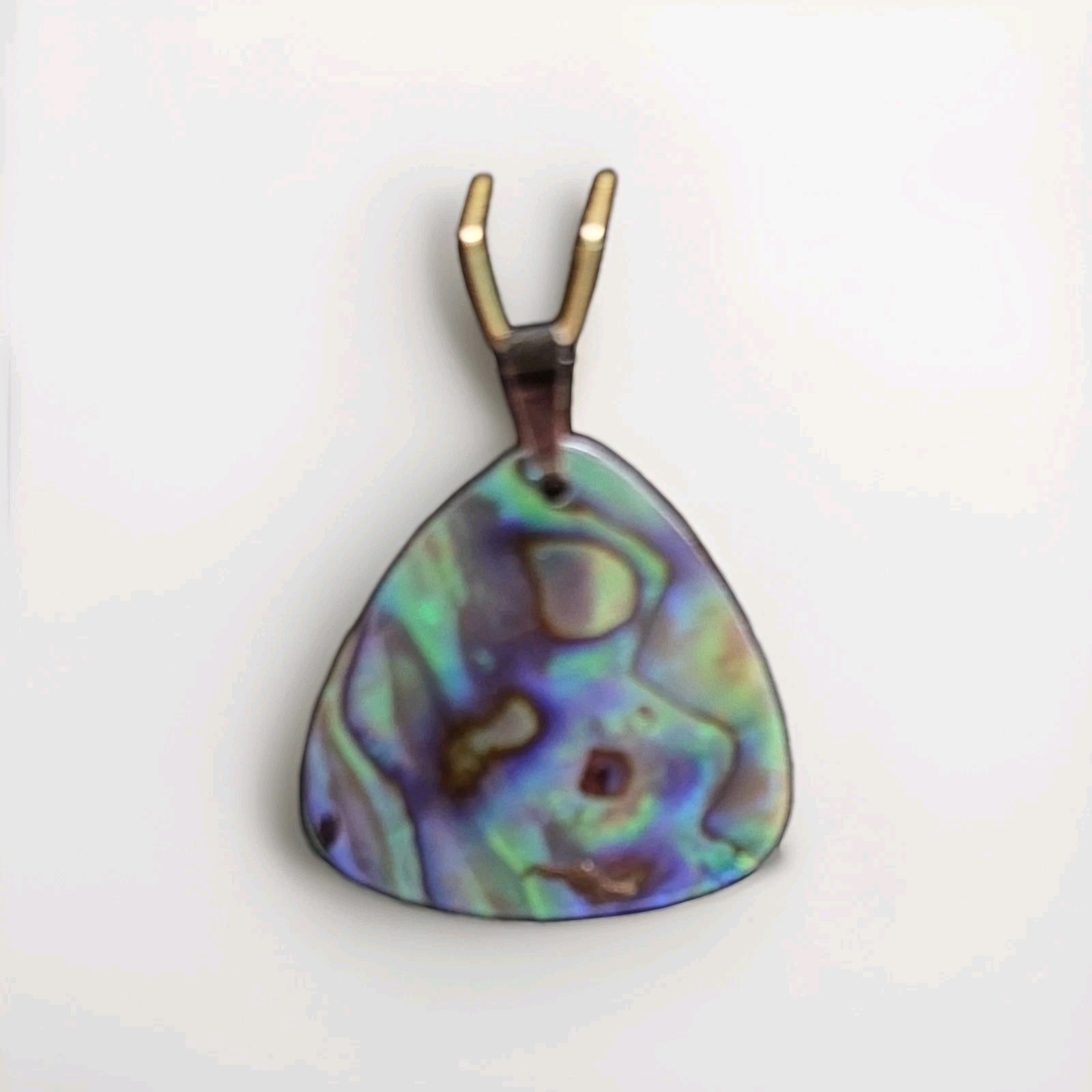 Abalone Shell Triangle Pendant Multicolor Fashion… - image 2