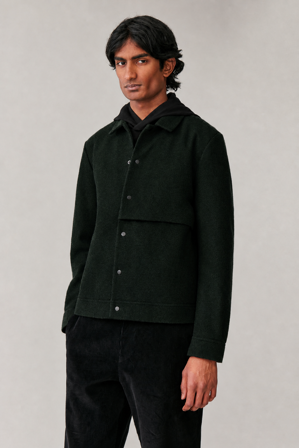 COS Men's Boiled Wool Jacket Dark Green Large $150