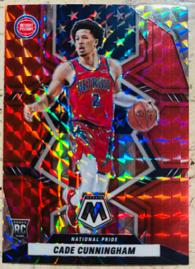 Cade Cunningham 2021-22 Panini Mosaic Red Reactive National Pride RC #260