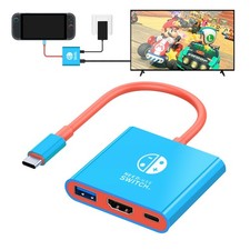 USB C to HDMI Adapter  4K Switch 2 Dock, 100W Charging, PC 