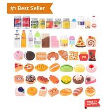 50Pcs Miniature Food Drinks Bottle Soda Pop Cans, Pretend Play Mini Kitchen G...