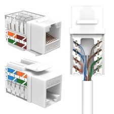 RJ45 Cat5e CAT6 Keystone Ethernet Wall Jack Punch Down 45-Degree Easier