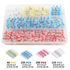500 PCS Waterproof Solder Seal Sleeve Heat Shrink Butt Wire Connectors Terminals