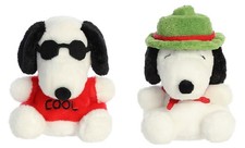 Aurora Peanuts Snoopy Palm Pal 5" Plush Bundle, Joe Cool and Beagle Scout