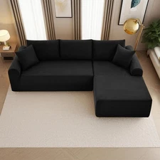 Sectional Sofa Set L-Shaped Couch Convertible Indoor Modular for Living Room