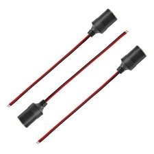18AWG Female Car Cigarette Lighter Socket, 12/24V 1FT Auto Cigar Cable 3PCS
