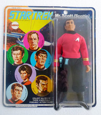 Vintage 1974 Mego STAR TREK Mr Scott 8” Carded Action Figure - original - unopen