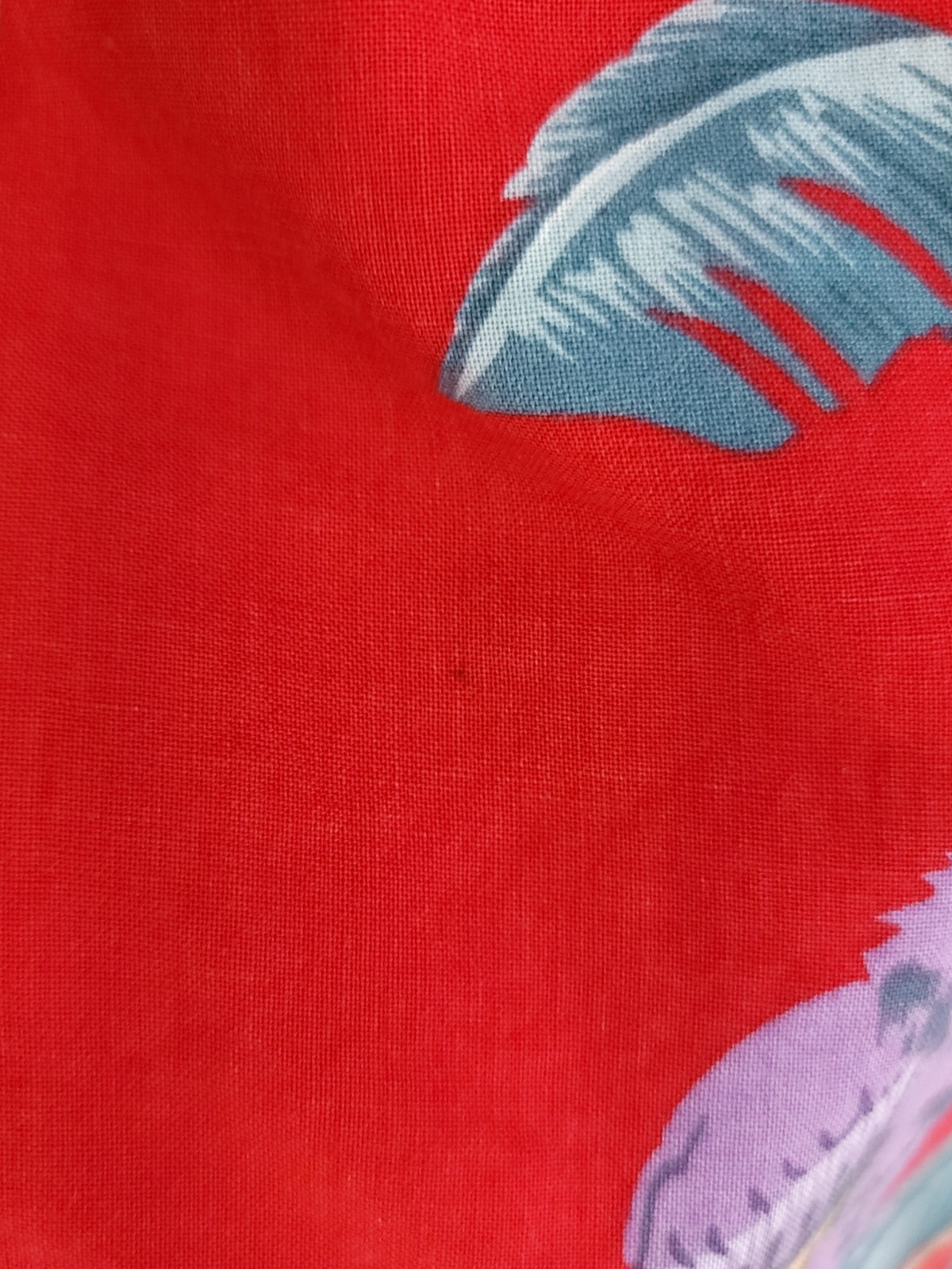 Vtg Paradise Found Hawaiian Shirt Men's L? Short Sleeve Red Purple Parrot Print