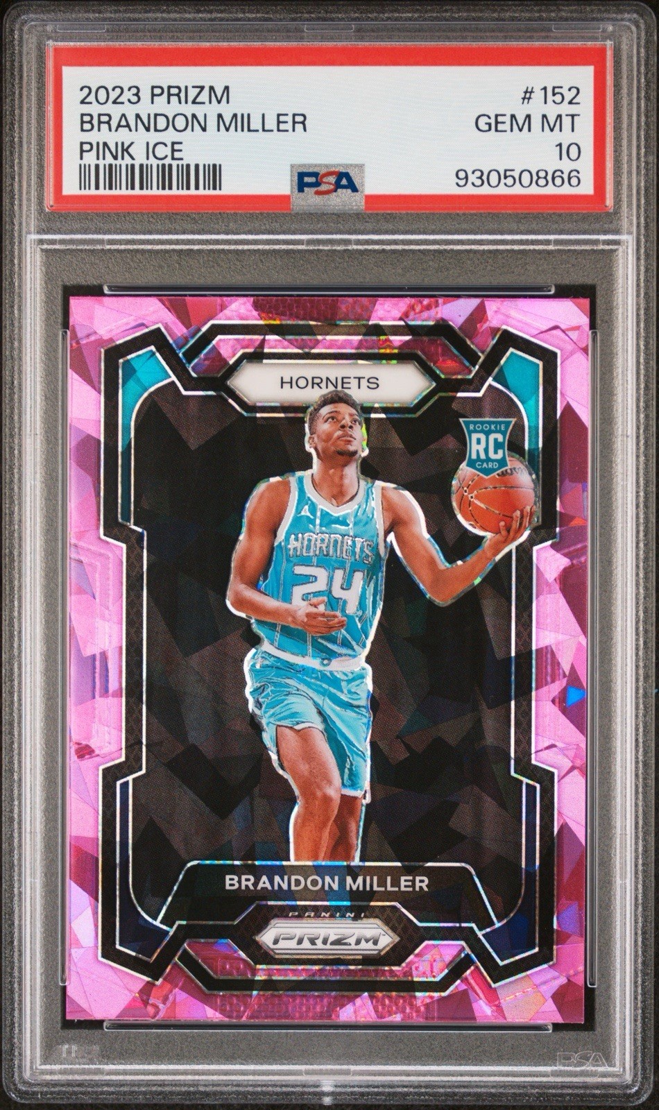2023 Panini Prizm #152 Brandon Miller Pink Ice PSA GEM MT 10