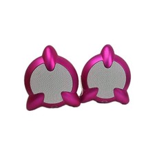 Vintage Hot Pink Mini Speakers L R PC Auxiliary Cord Connection Single Cord