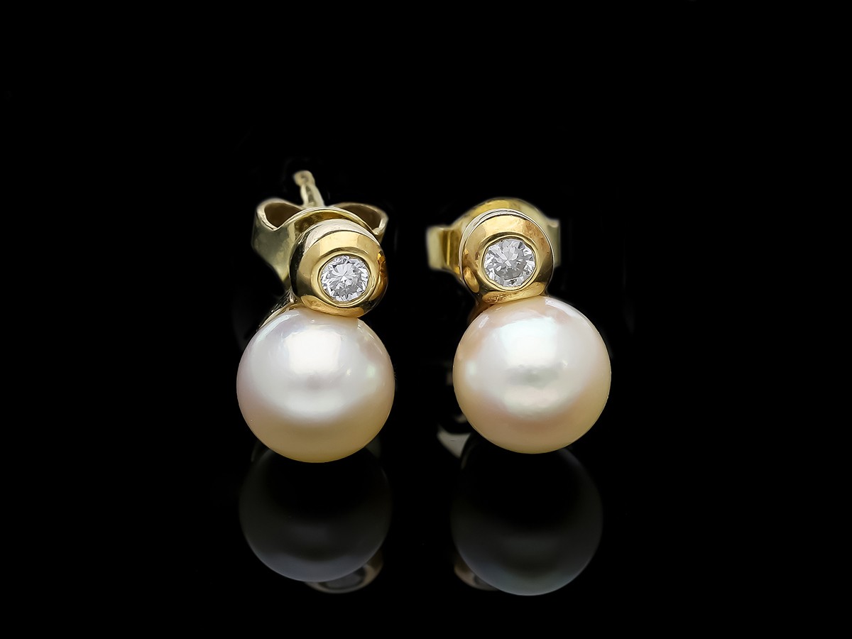 Top Preis Christ Ohrstecker Diamanten Zucht Perlen 585 Gold