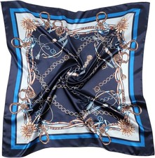 DRESHOW Large Square Satin Headscarves Hair Scarves Silk Accessories Classic
