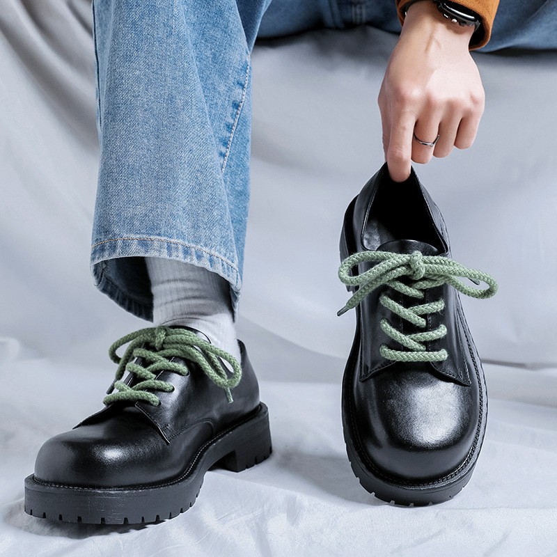 SAOLA Scarpe da lavoro uomo punta tonda stringate derby pelle plateau eleganti formali 2025