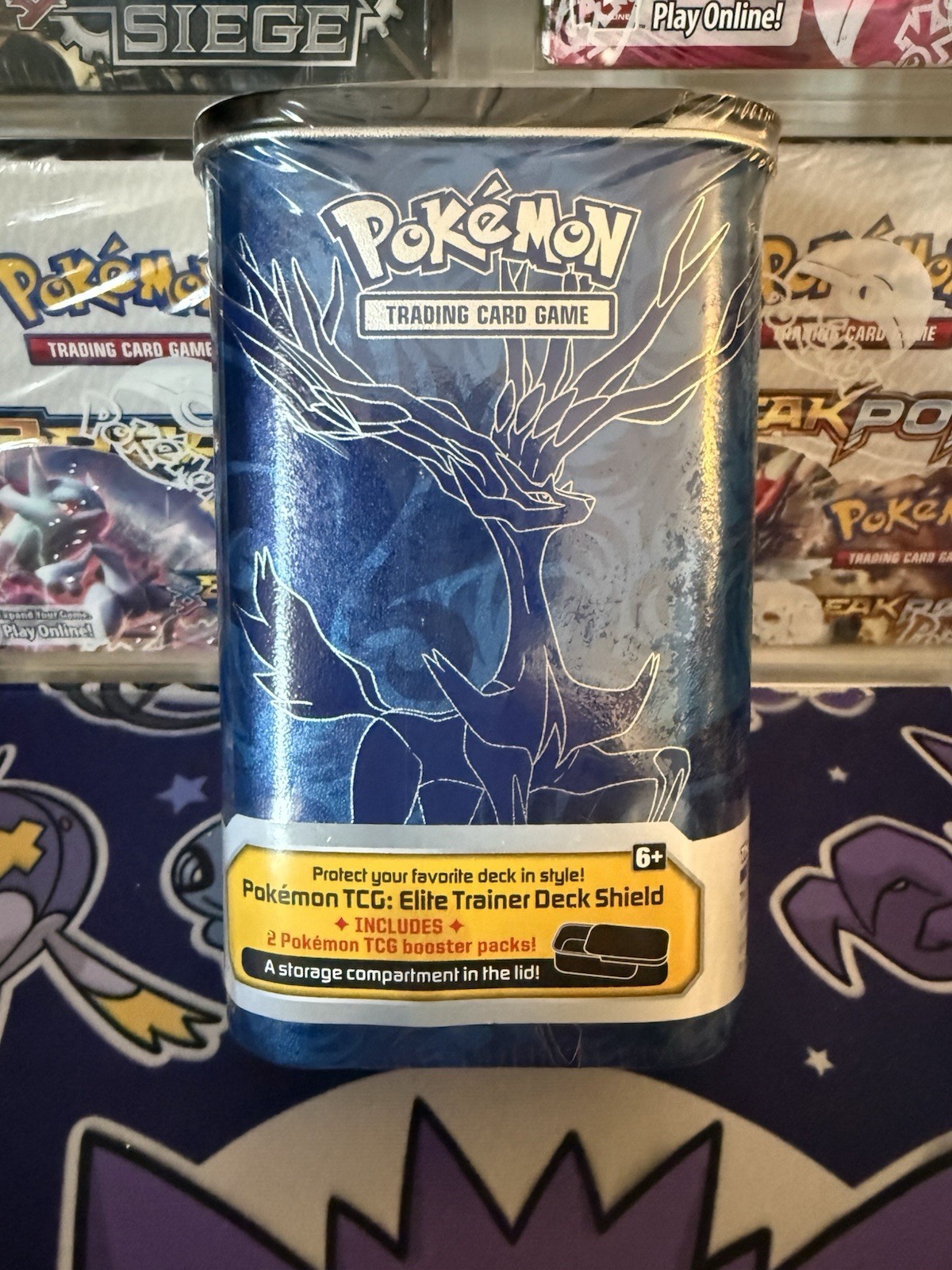 POKEMON ELITE TRAINER DECK SHIELD TIN (2 BOOSTER) XERNEAS/YVELTAL FACTORY SEALED