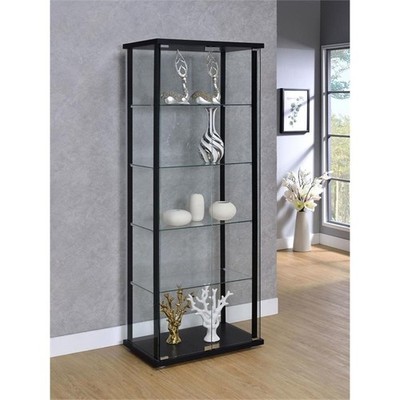 Coaster 5-Shelf Glass Curio Cabinet - Black 950170 for sale online