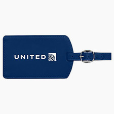 Official United Airlines Royal Blue Luggage Tag PVC Travel ID Tag NEW