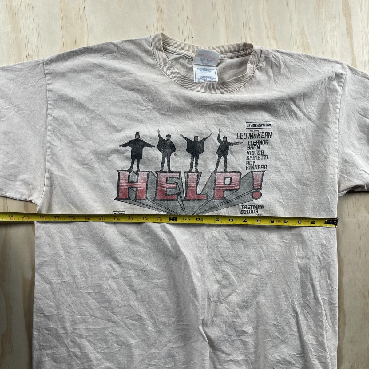 Vintage Beatles Help Movie Shirt Mens XL Beige Alstyle Graphic Tee