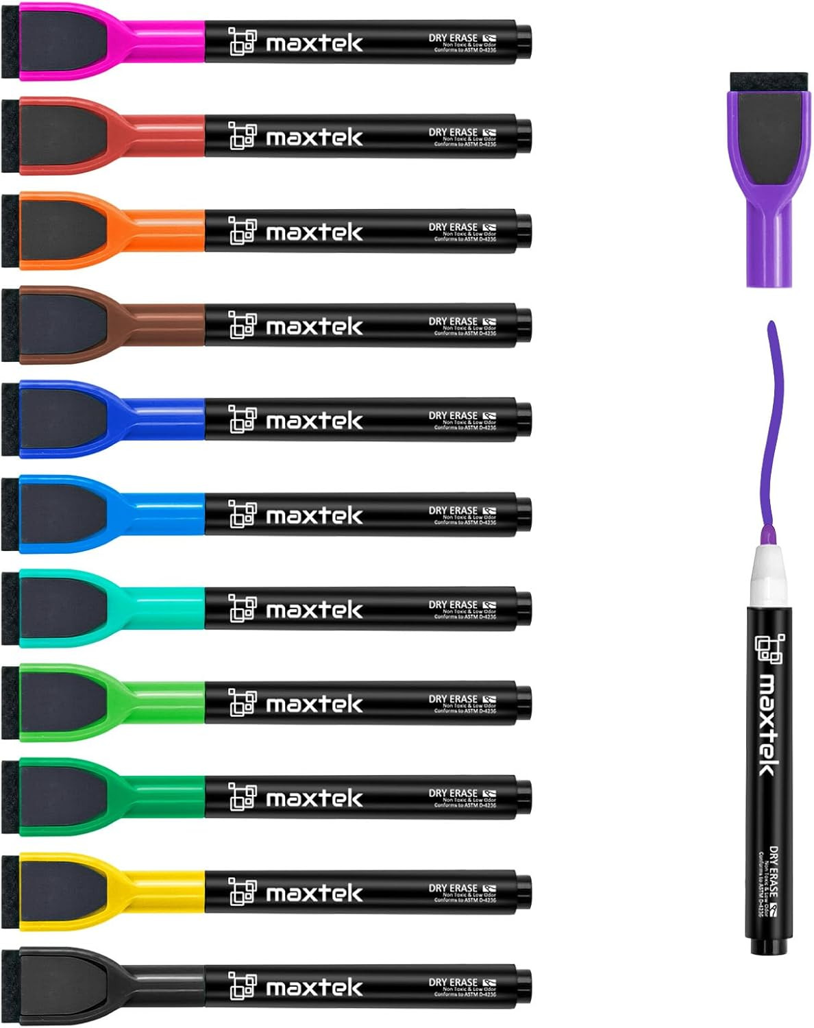 - 12 Count Colorful Fine Tip Dry Erase Markers With
