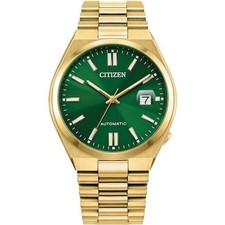 CITIZEN TSUYOSA MENS WATCH NJ0152-51X GOLD GREEN DIAL - WARRANTY - RRP 349.00