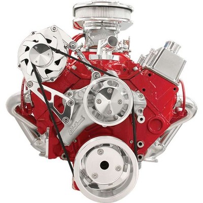 BILLET SPECIALTIES SBC LWP Serpentine Conversion Pulley Kit - Aluminum, Polished