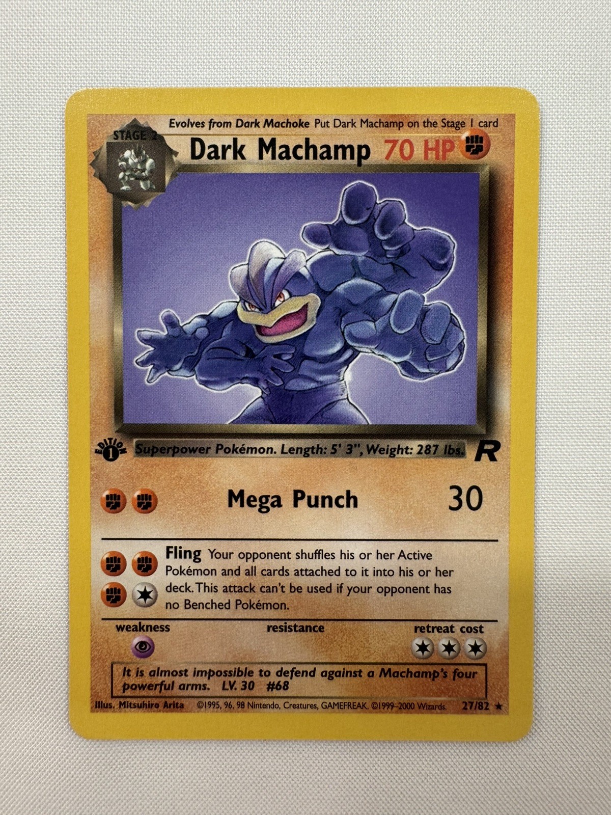Pokémon 1st Edition Dark Machamp 27/82 – Team Rocket – Mint/NM