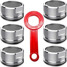 6PCS Faucet Aerator Bathroom Sink Standard Parts with Brass Shell 15/16 Inch ...