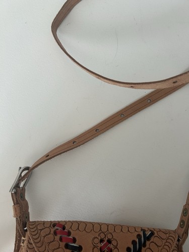 Artisan Echtleder Floral Hand Tooled Crossbody Schultertasche Boho Handarbeit - Bild 9 von 9
